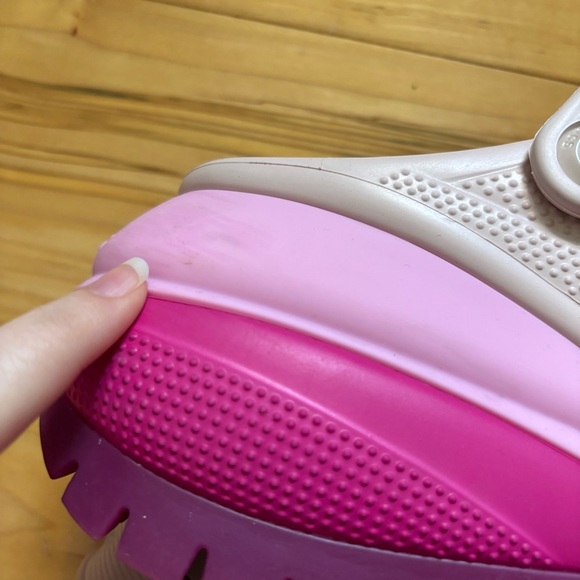 Crocs Mega Crush Clog Womens Size 9 Pink Purple Platform Ankle Sling Flexible - Picture 9 of 9